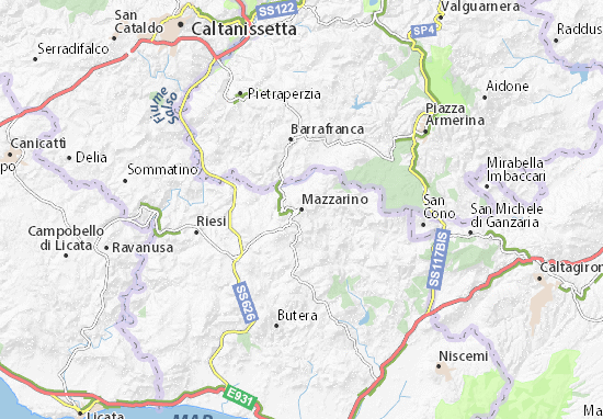 Karte Stadtplan Mazzarino
