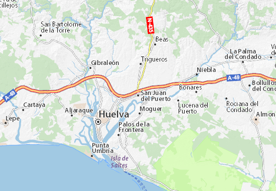 Karte Stadtplan San Juan del Puerto