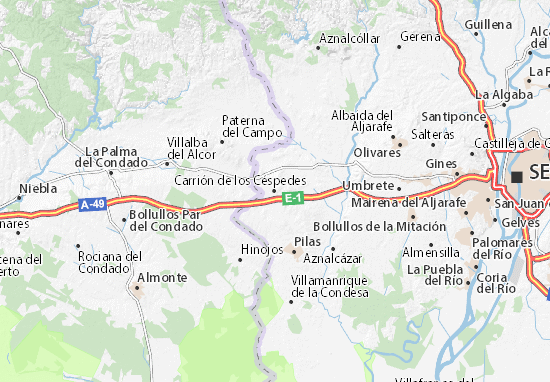 Karte Stadtplan Carrión de los Céspedes