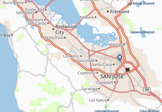 Karte Stadtplan Los Altos