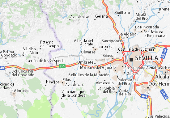 Karte Stadtplan Sanlúcar la Mayor