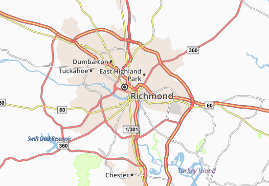 Karte Stadtplan Richmond