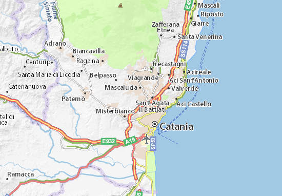 Karte Stadtplan Gravina di Catania