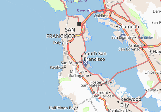 Michelin South San Francisco Map Viamichelin