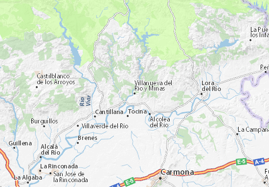 Villanueva del Río y Minas Map