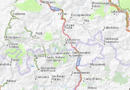 Castronovo di Sicilia Map