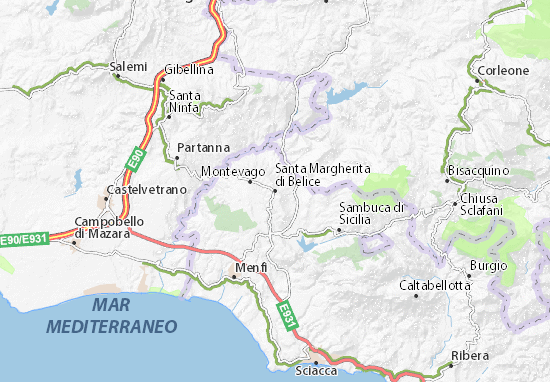 Karte Stadtplan Santa Margherita di Belice