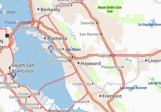 Karte Stadtplan Castro Valley