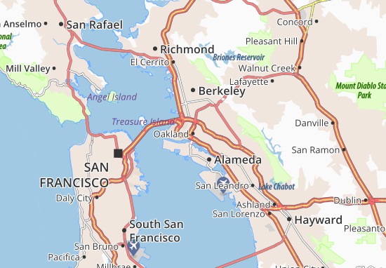Karte Stadtplan Oakland