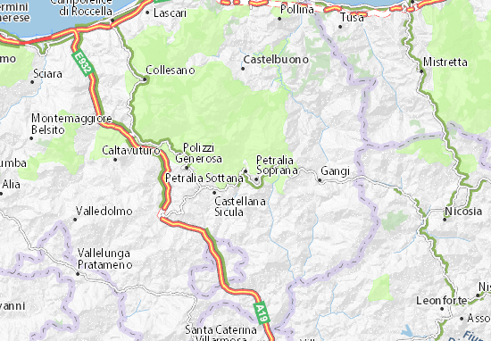 Mapa Petralia Sottana