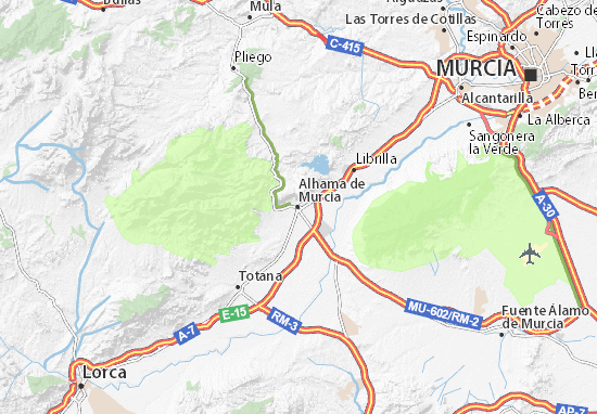Karte Stadtplan Alhama de Murcia