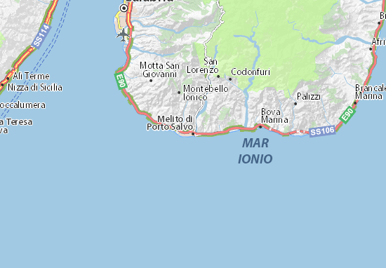 Kaart Plattegrond Melito di Porto Salvo