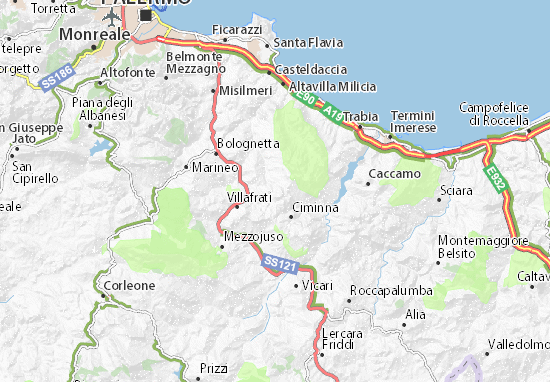 Mapa Baucina