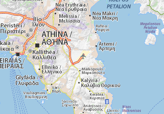 Mapa Diethnís Aeroliménas Athinón Elefthérios Venizélos