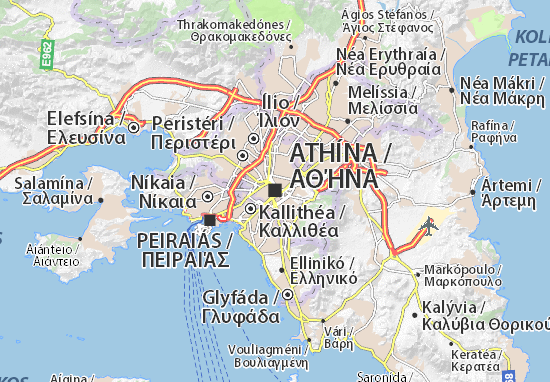 Karte Stadtplan Athína