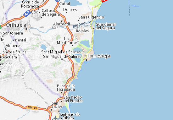 torrevieja alicante mapa Mapa Torrevieja   plano Torrevieja   ViaMichelin
