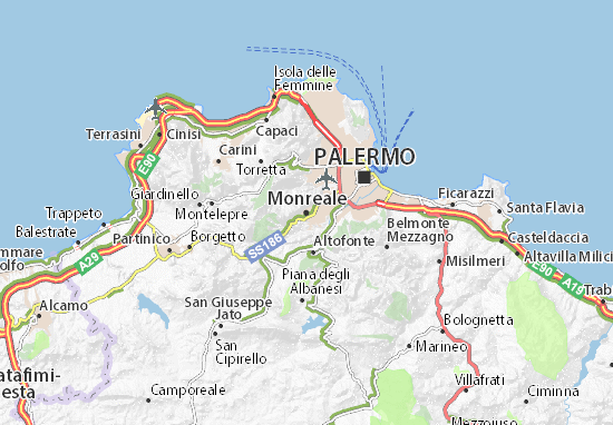 Karte Stadtplan Monreale