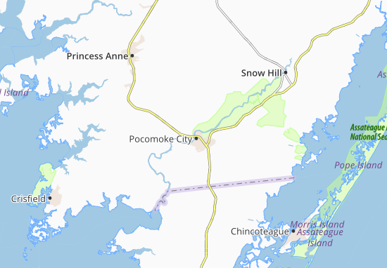 Mapa West Pocomoke