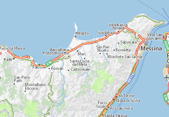 Mapa Santa Lucia del Mela