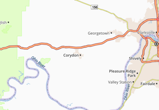 Karte Stadtplan Corydon