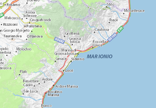 Kaart Plattegrond Marina di Gioiosa Ionica