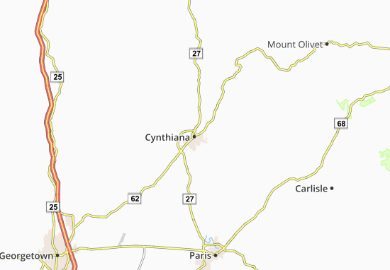 Kaart Plattegrond Cynthiana