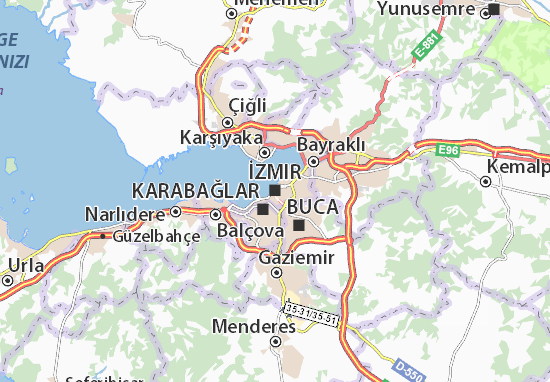 Karte Stadtplan İzmir