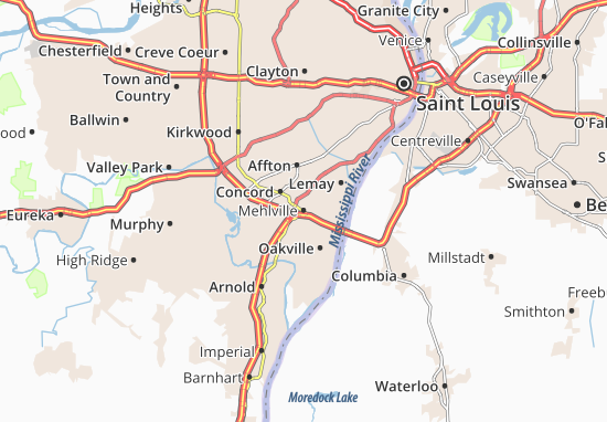 Karte Stadtplan Mehlville