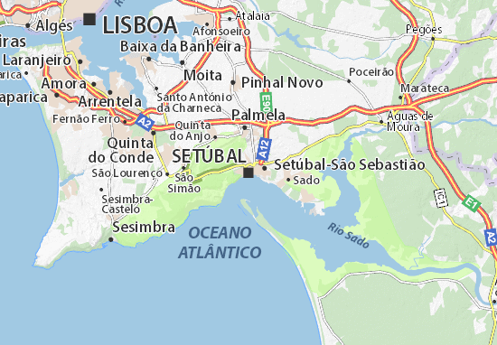Mapa MICHELIN Setúbal - mapa Setúbal - ViaMichelin