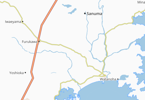 Karte Stadtplan Wakuya