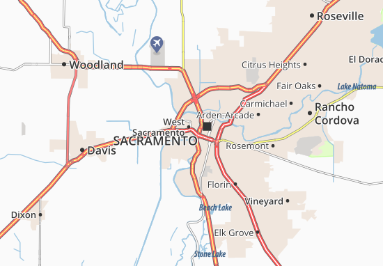 Karte Stadtplan West Sacramento