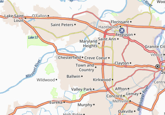 Mapa Chesterfield