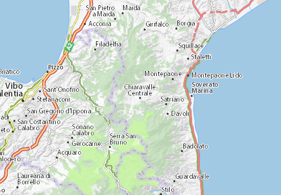 Karte Stadtplan Chiaravalle Centrale
