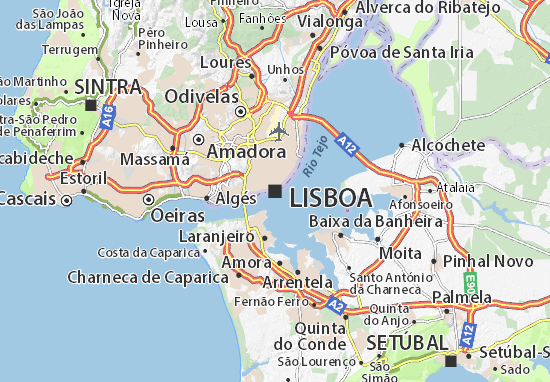 Mappa MICHELIN Lisbona - Pinatina di Lisbona ViaMichelin