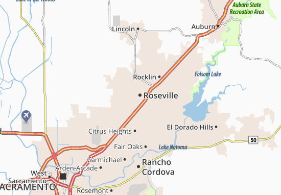 Mapa Roseville