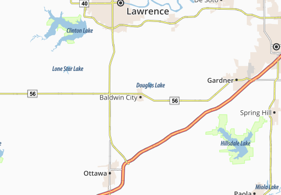 Karte Stadtplan Baldwin City