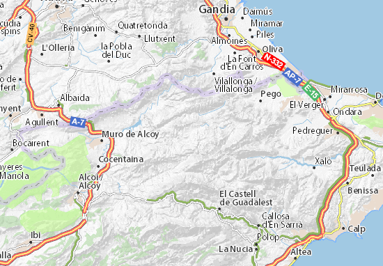 Karte Stadtplan la Vall d&#x27;Alcalà