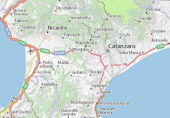 Mapa Caraffa di Catanzaro