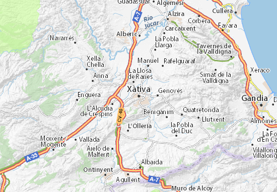 Karte Stadtplan Xàtiva