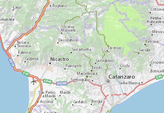 Michelin San Pietro Apostolo Map Viamichelin
