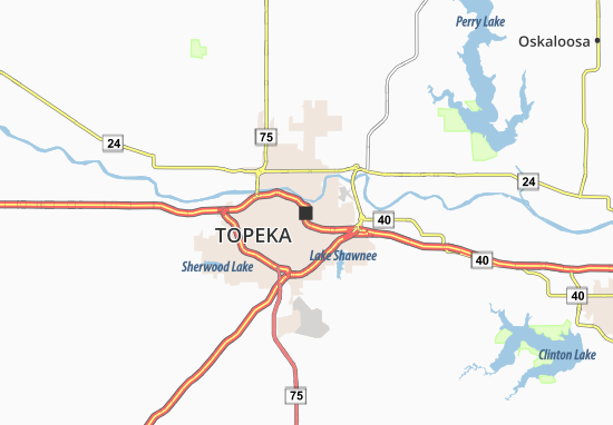 Karte Stadtplan Topeka