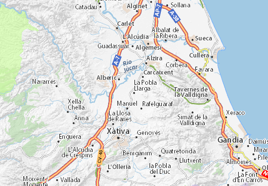 Karte Stadtplan La Pobla Llarga