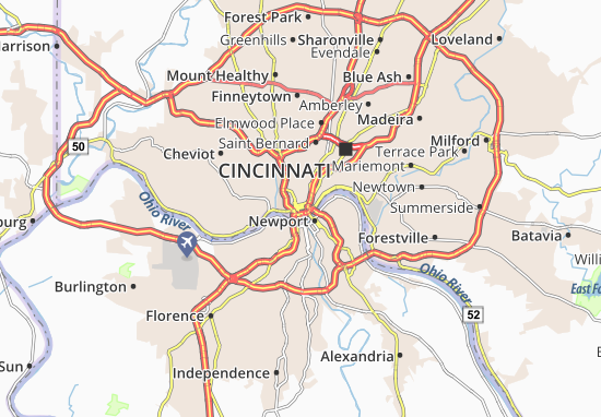 Karte Stadtplan Cincinnati