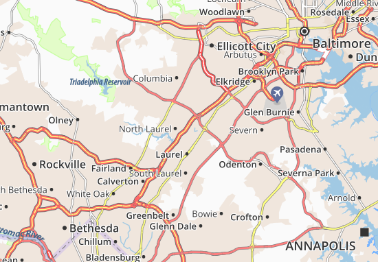 Karte Stadtplan North Laurel