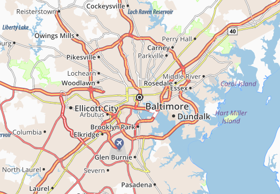 baltimore maryland karte Karte Stadtplan Baltimore Viamichelin baltimore maryland karte