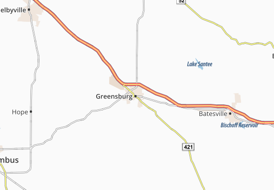 Mapa Greensburg