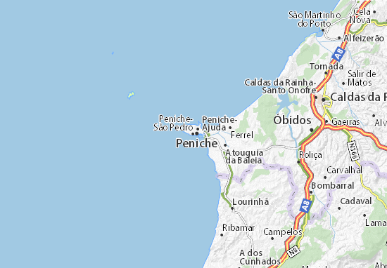 Kaart Plattegrond Peniche-São Pedro