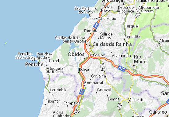 obidos portugal mapa Mapa Óbidos   plano Óbidos  ViaMichelin