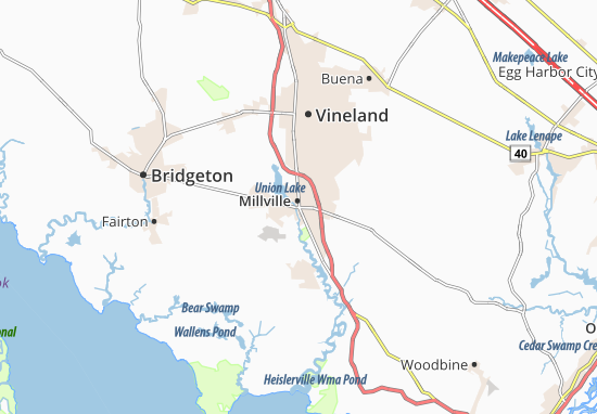 Mapa Millville