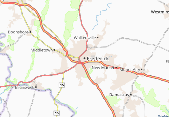 Karte Stadtplan Frederick